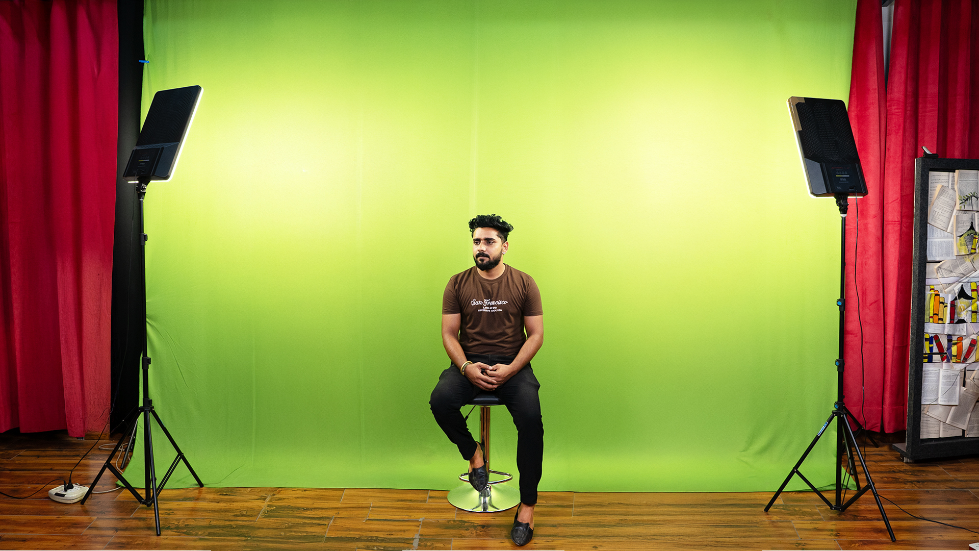 Green screen setup for podcast
